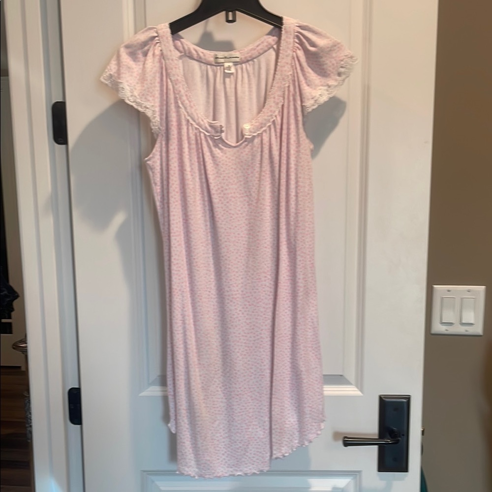 Miss Elaine Pink Chemise with Flutter Sleeves